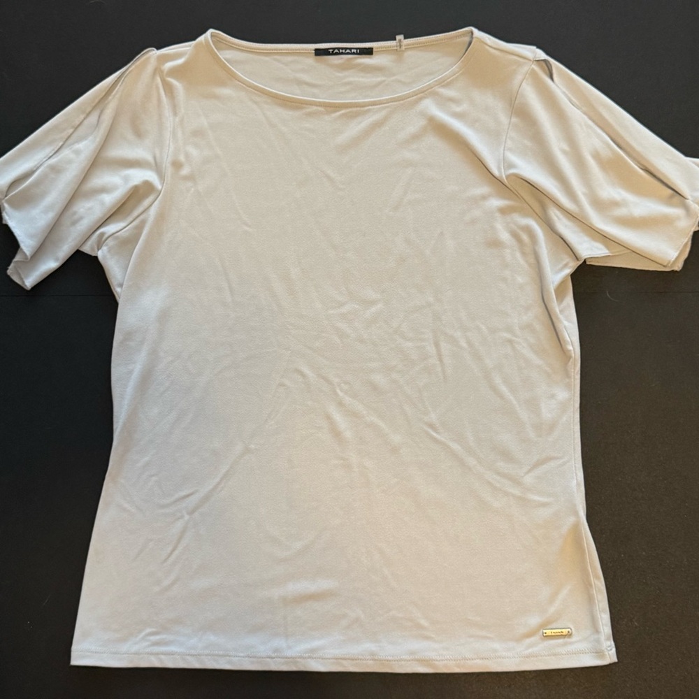 Tahari Gray and Silver Blouse for Effortless Style